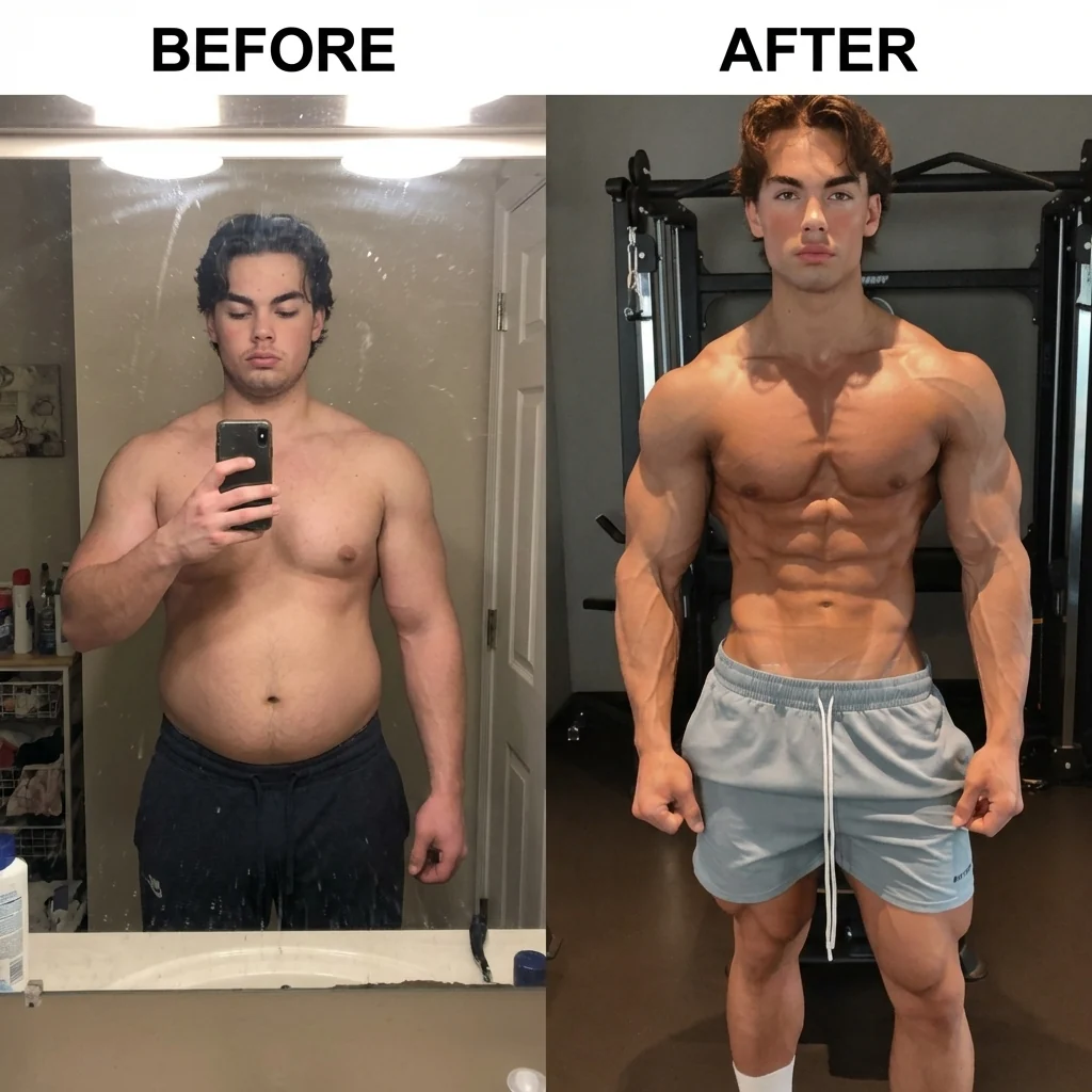 Jordan P. before and after using Amino Core
