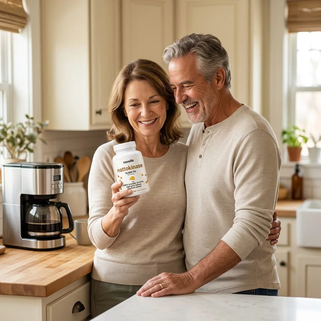 Greg & Sandra T. holding Novelle Nattokinase
