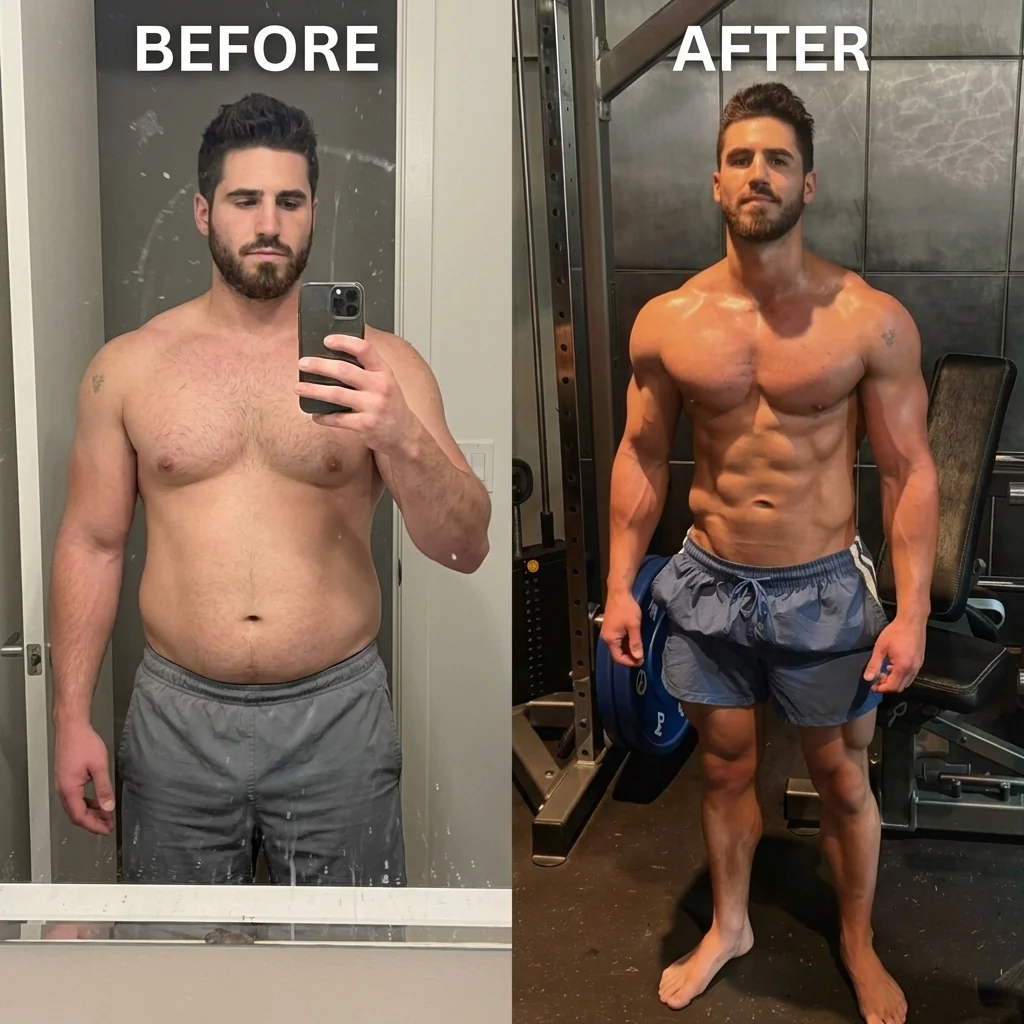 Marcus D. before and after using Amino Core