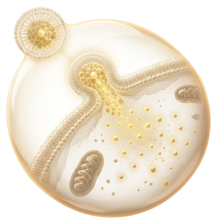 Liposomes delivering glutathione into a cell
