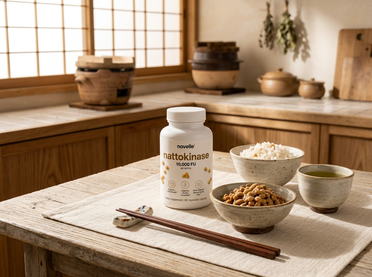 Traditional Japanese breakfast with natto